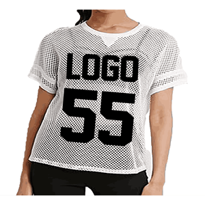 Maillot de football américain pour femme, bleu roi, col en V, manches rayées, haut de sport, uniforme d'équipe de gridiron, chemise en maille respirante - Product Image 6
