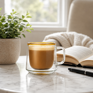 Tasse à café en verre borosilicate à double paroi de 220 ml, colorée, isolée, sans plomb, pour thé, latte, vente en gros - Product Image 1