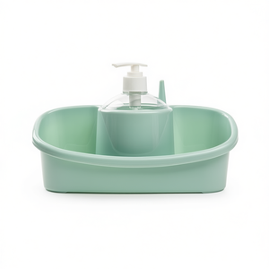 Scatola portaoggetti PlasticForte con dispenser per disinfettante mani, organizer da cucina, design minimalista, multifunzione, autoportante - Product Image 2