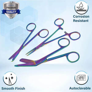 Ciseaux à pansements 5,5 pouces, Ciseaux à points 4,5 pouces, Ensemble chirurgical hémostatique multicolore, Trousse de premiers secours médicale manuelle pour médecins MOL - Product Image 3