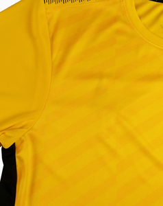 Maillot de football jaune sur mesure pour homme, col rond, sans manches, anti-humidité, ajusté, imprimé par sublimation, 100 % polyester, sport - Product Image 3