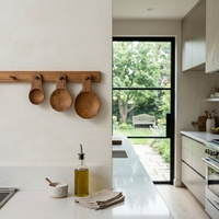 Ensemble de cuillères doseuses en bois de teck massif de qualité alimentaire, écologiques, 3 cuillères à café, cuillères à épices pour la cuisine et la pâtisserie, faites à la main, style balinais moderne