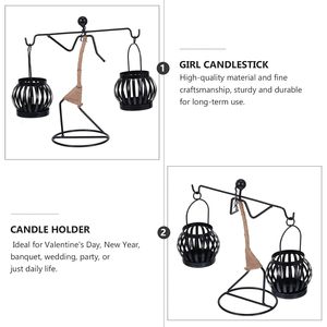 เชิงเทียนโลหะผสมดีไซน์หรูหราสไตล์วินเทจ สำหรับตกแต่งบ้าน โต๊ะอาหาร - Product Image 4