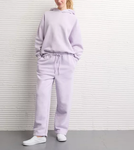 Sudadera Holgada de Invierno para Mujer, Personalizada con Logotipo Impreso, 380 GSM, 100% Algodón, Estilo Casual, 2 Piezas, Talla Grande - Product Image 4