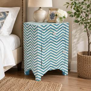 Mesa de Noche de Lujo para Dormitorio o Sala de Estar, Ecológica, con Incrustaciones de Hueso, Diseño Artesanal, Almacenamiento Funcional para Interiores Modernos - Product Image 1