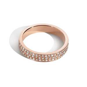 4mm Better Half Bands Round Lab Grown Diamond Pave Satin Finish Gender Neutral Wedding Rings Women Men 14K <b>Solid</b> Gold Wholesale - Product Image 5