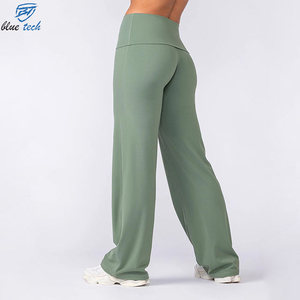 Custom Logo Women's <b>Flare</b> Yoga <b>Legging</b> High Rise Athletic Workout Fitness Lounge Trousers Manufacturer OEM Services - Product Image 5