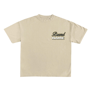 Camiseta de manga corta beige para hombre de la marca NAME, cuello redondo, corte regular, informal, con estampado de letras, de algodón tipo jersey, estilo urbano, corte holgado. - Product Image 2