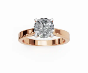 Anillo de Diamantes Clásico en Oro de 9kt, 14kt y 18kt, Banda Hecha a Mano por Diseñadores, Opciones en Oro Amarillo, Rosa y Blanco, Joyería de Aniversario - Product Image 1