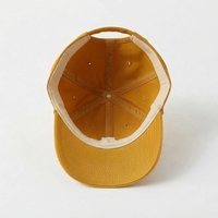 Casquette de baseball jaune à 6 panneaux avec logo brodé blanc, unisexe, réglable, style décontracté