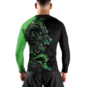 Rashguard à manches longues MMA BJJ, tissu extensible à séchage rapide, logo personnalisé, haut d'entraînement pour arts martiaux et grappling, prix bas, OEM personnalisé - Product Image 2