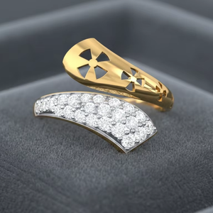 Modern Gold <b>Wrap</b> Ring with Geometric Floral Cut-out Design-Statement Ring for <b>Wedding</b> & Engagement - Product Image 4