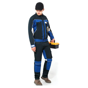 Uniforme de travail léger personnalisé à fermeture éclair intégrale pour hommes, vêtements de travail en coton et polyester, vêtements de sécurité pour hommes, combinaisons de travail pour hommes - Product Image 2