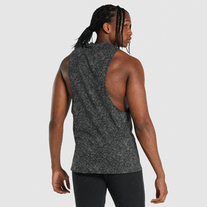 Débardeur tricoté sans manches pour homme 100 % coton, col mandarin, anti-boulochage, respirant, décontracté, couleur unie noir/gris - Product Image 4