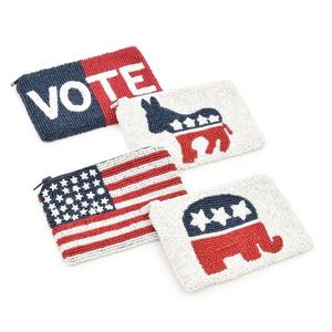 USA Political Theme Beaded Coin Purses Unique Collectible Pouches evening bags - Product Image 1