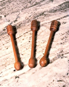 Eco-Friendly Wooden Mini <b>Honey</b> Dipper Long Handle Classic Design Breakfast Hostess Kitchen Utensil Foodie Gifting <b>Honey</b> - Product Image 4