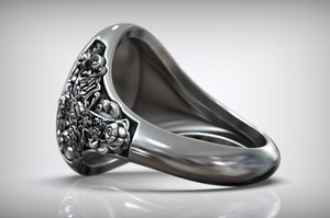 Bague Masque Aztèque de Luxe en Argent Sterling 925, Visage de Guerrier Tribal Ancien, Large Bande, Bijou Tendance pour Hommes et Femmes - Product Image 3