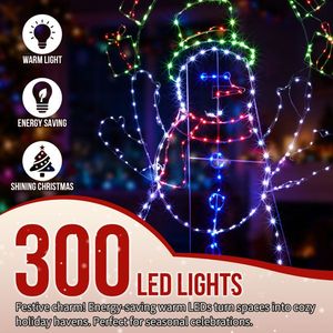 Décoration de jardin gonflable de Noël de 1,5 m pré-éclairée avec bonhomme de neige animé 2D faisant des cascades, 358 LED multicolores pour l'extérieur - Product Image 4