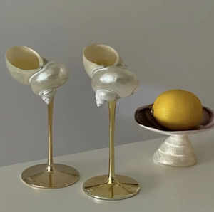 แก้วไวน์เปลือกหอยทำมือจากเวียดนาม วัสดุเปลือกหอย ใช้ดื่มไวน์ ค็อกเทล ตกแต่งโต๊ะอาหารทะเล - Product Image 2