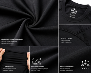 เสื้อยืดบีบอัดรัดรูปสำหรับผู้ชาย เสื้อออกกำลังกายแห้งเร็ว |   เสื้อยืดออกกำลังกายทรงเข้ารูป |   ชุดกีฬาฟิตเนสวิ่งแบบยืดหยุ่น - Product Image 5