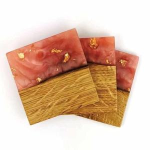 Nuevo Juego de Posavasos Cuadrados y Redondos de Resina Epoxi Hechos a Mano para Té y Café |   Decoración Moderna de Lujo - Product Image 6