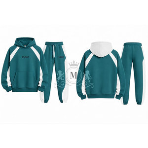 Ensemble de survêtement haut de gamme avec sweat-shirt à capuche bicolore 100% coton, confort ultime avec tissu 400 GSM pour un usage quotidien - Product Image 3