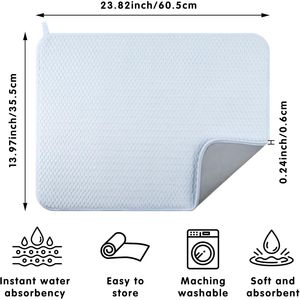 Paquete de 2 Tapetes de Microfibra XXL de 24x17 Pulgadas para Secar Platos, Super Absorbentes, Toallas para Fregadero de Cocina, Artículos Multiusos para el Hogar - Product Image 3