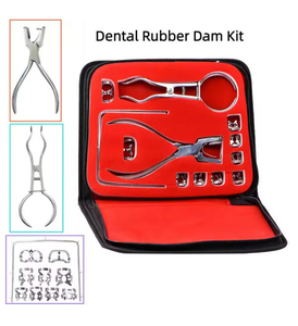 CE Certified Manual Stainless Steel Professional Dental Rubber Dam Forceps Kit Hole Puncher <b>Pliers</b> <b>Set</b> Ergonomic Grip Dental - Product Image 2
