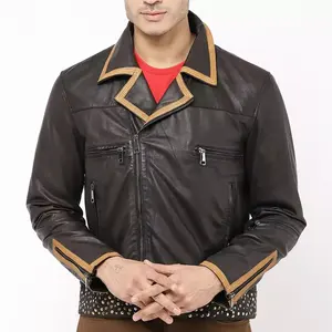 Chaqueta de Cuero para Hombre, Diseño OEM, 100% Cuero Original, Popular, Personalizada, de Alta Calidad - Product Image 1
