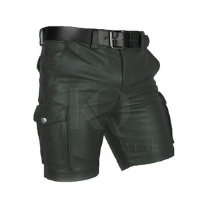 Shorts en cuir pour homme avec fermeture éclair, style décontracté, écologiques et respirants - Product Image 2