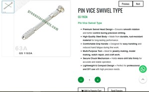 Pin Vice Swivel Type Hand Drill Precision Jewelry Making <b>Tool</b> Micro Drill Holder Craft <b>Engraving</b> <b>Tool</b> | Item No GS-1163A - Product Image 3