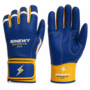 Gants de frappeur de baseball en cuir SINEWY SPORTS, fermeture auto-agrippante, haute qualité, réglables, durables, écologiques, professionnels - Product Image 1