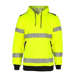 Hi-vis Polyester Rip-Stop Unisex Sweatshirt <b>Pullover</b> <b>Jumper</b> Safety Reflective Workwear Hoodie with Embroidery - Product Image 1