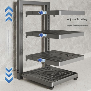 Support mural double niveau multifonctionnel moderne et robuste en acier inoxydable pour ustensiles de cuisine - Product Image 6