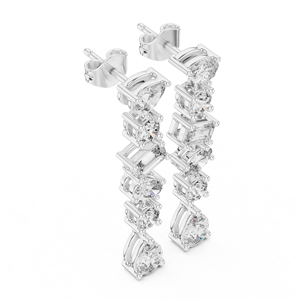 Beats MOSSANITE 10K GOLD Silver Pendientes de tuerca oxidados para mujer - Product Image 5