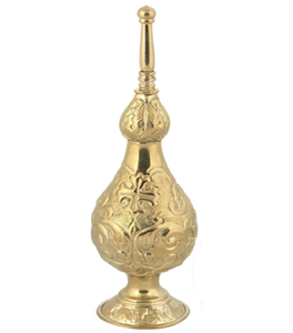 Aspersor de cobre martillado a mano con secciones acanaladas y lobuladas para rituales de iglesias y templos. Disponible a precios de mayorista - Product Image 5