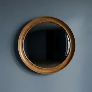 Wooden Round <b>Mirror</b> Frame Rustic Natural Wood <b>Wall</b> Mounted Decorative <b>Mirror</b> <b>for</b> Bedroom <b>Bathroom</b> Living Room - Product Image 1