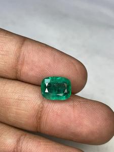 zambian <b>emerald</b> loose natural <b>emerald</b> <b>cushion</b> cut. - Product Image 1