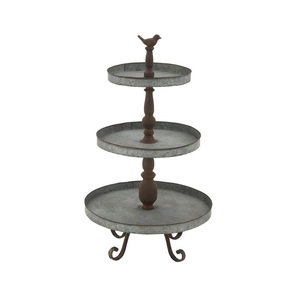 Support à gâteau vintage 3 niveaux galvanisé, tendance du moment, pour mariages et anniversaires, en fer rond, fournitures de fête, taille et forme personnalisables - Product Image 2
