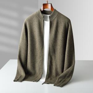 Cárdigan de Cachemira Cálido y Versátil para Hombre, Otoño-Invierno 2025, Chaqueta de Punto Gruesa con Cuello Medio Alto y Cierre de Cremallera - Product Image 2