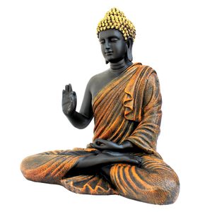 Figura Decorativa de Buda Meditando en Resina |   Decoración del Hogar |   Estatua de Ídolo, Figura, Murti |   Estatua Budista Tibetana - Tamaño Grande 14.5" de Altura - Product Image 2
