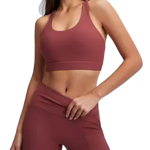 Лидер продаж, спортивная одежда из двух предметов, женская одежда для тренировок, комплект для фитнеса и спортзала, высококачественный сексуальный бюстгальтер для йоги с брюками