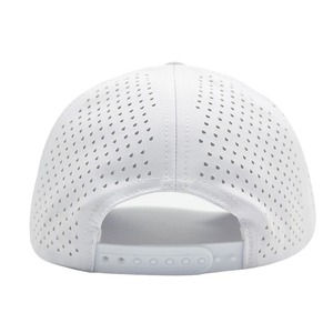 Classic Solid Perforated Sports Cap with Rope Waterproof Fabric UV Protection Outdoor Golf Cap Water Drop Shape Laser Cut Mesh - Product Image 5