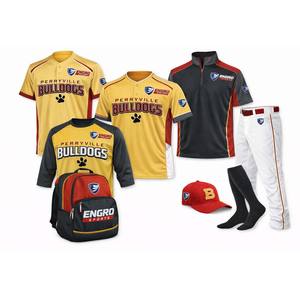 Uniforme de Béisbol, Conjunto Completo con Gorra, Jersey, Pantalones con Rayas, Poliéster Bordado, Uniforme de Béisbol Canadá América - Product Image 1