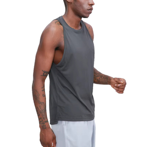 Débardeurs de sport pour hommes en polyester 100% de haute qualité, col en V, sans manches, respirants, tricotés, pour l'entraînement, décontractés, vente en gros - Product Image 3