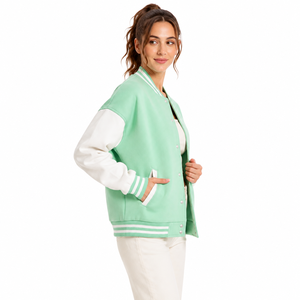 classic <b>varsity</b> <b>jacket</b> for women designed with a stylish fit soft material and versatile appearance for daily fashion layering - Product Image 2