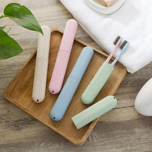 Portable Travel Toothbrush Box Mouth Wash Toothbrush Set <b>Storage</b> Box Wheat Straw Toothbrush case - Product Image 2