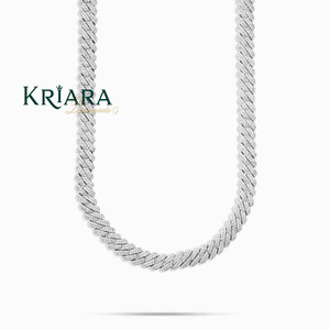 Men's Gold Plated <b>Rope</b> <b>Chain</b> S925 Moissanite Necklace Round Brilliant Cut Hiphop Style Everyday Wear - Product Image 5