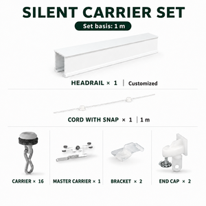 Silent carrier <b>with</b> master carrier set for <b>curtain</b> smooth quiet track components - Product Image 1