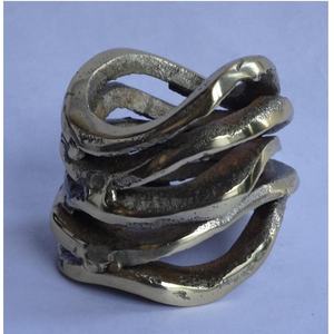 <b>Silver</b> Nickel-Plated Aluminium <b>Napkin</b> Rings Home Decorative Metal Serveware Weddings Tablescape Cloth Paper Enhancement - Product Image 3